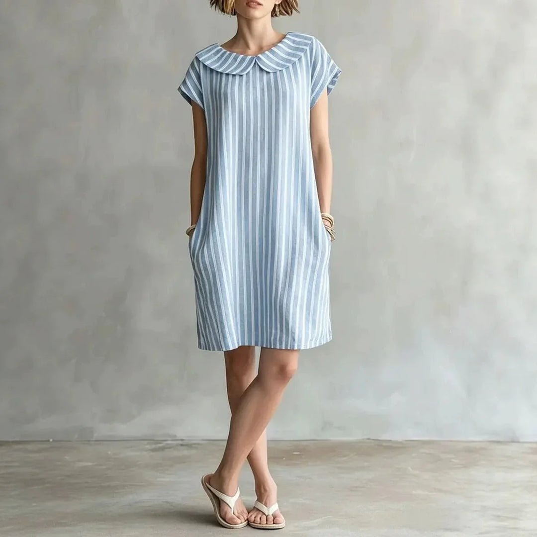 Valerie Striped Casual Shift Mini Dress