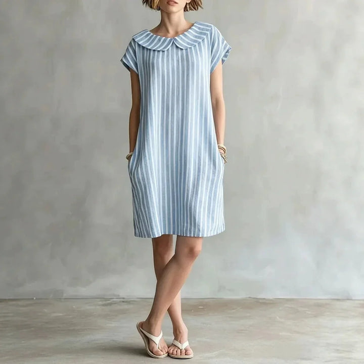 Valerie Striped Casual Shift Mini Dress
