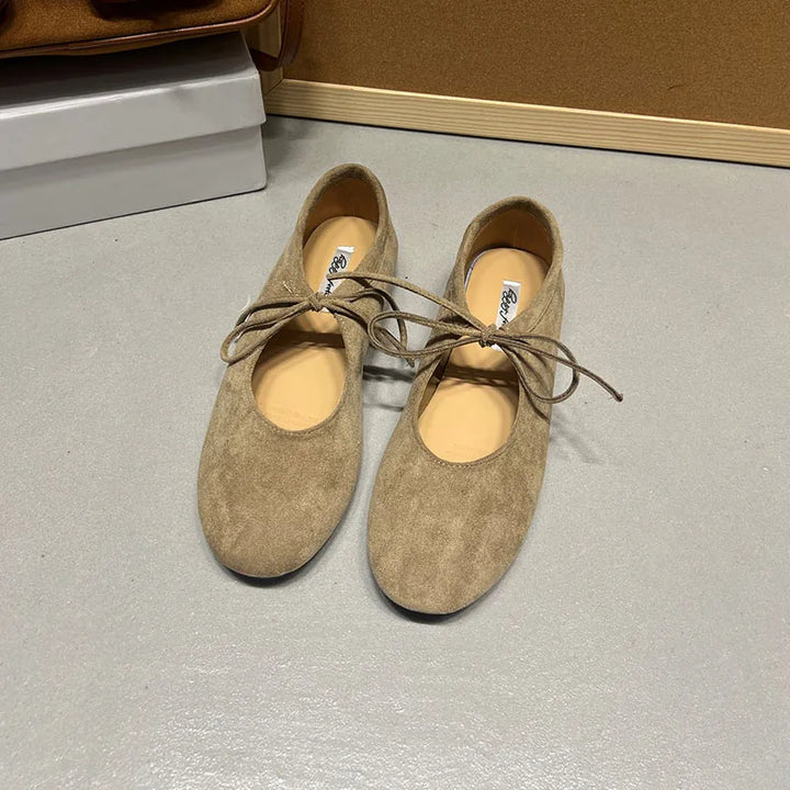 Carys Suede Butterfly Knot Flats