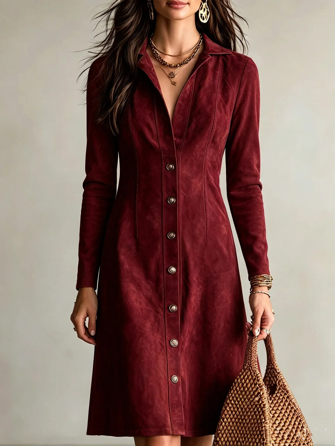 Anuk Button Front Shirt Dress