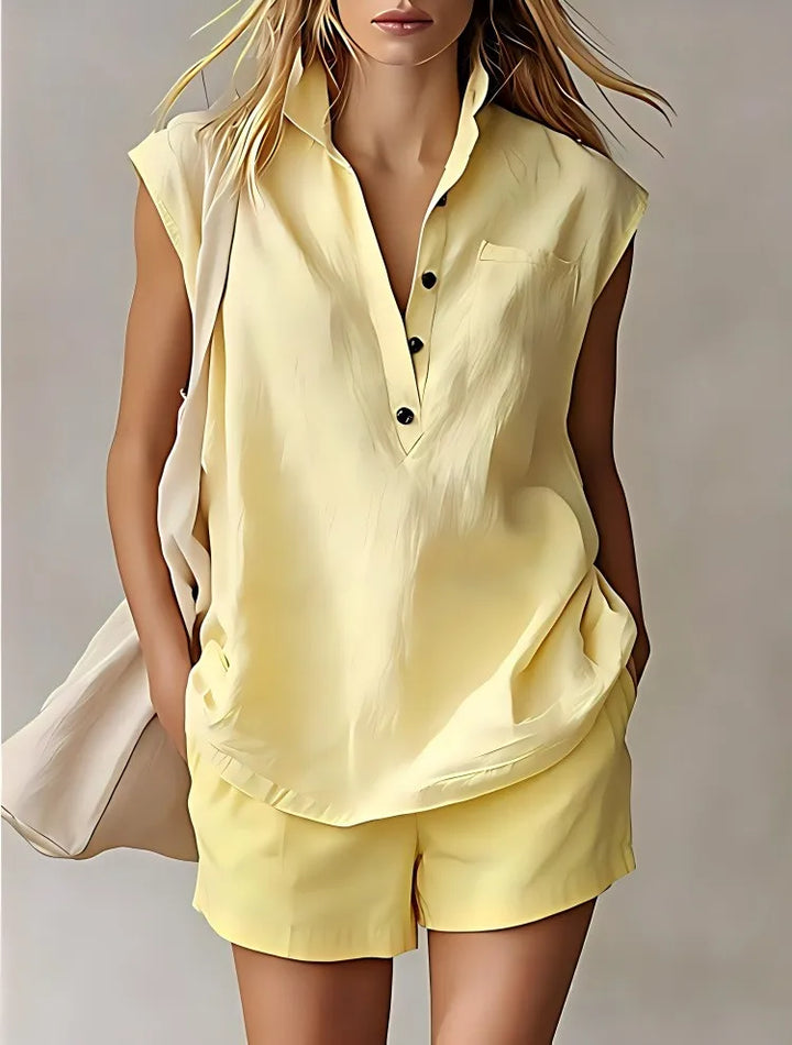 Vienna Breathable Cotton Linen Shorts Set