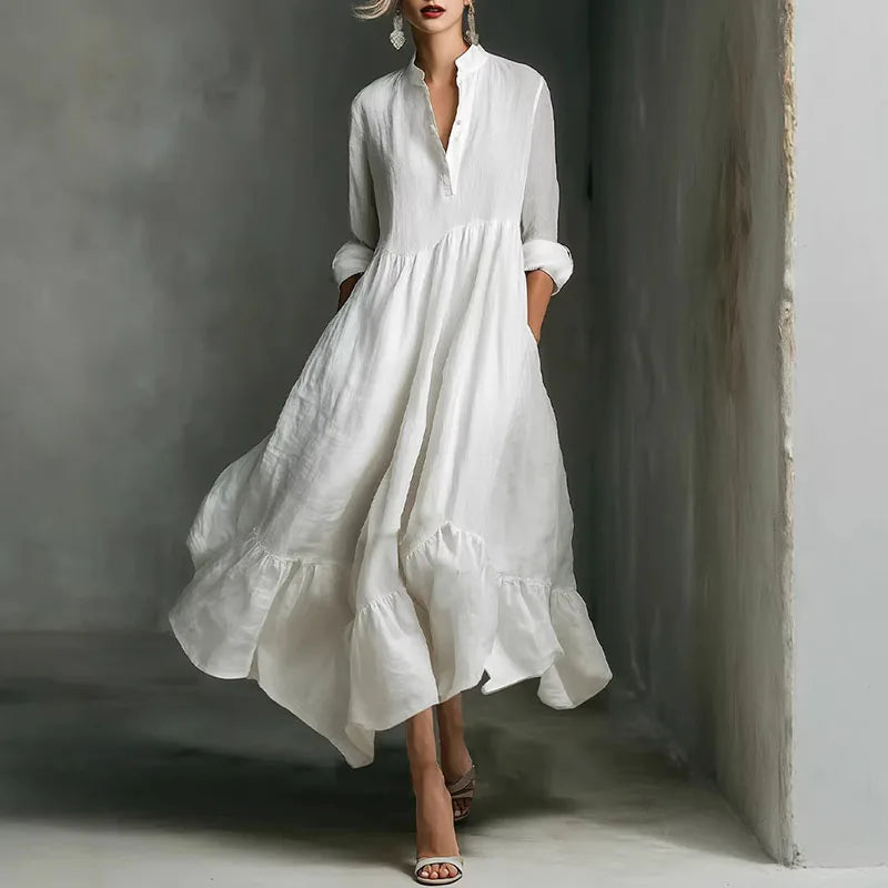 Henna Ruffle Hem Maxi Dress