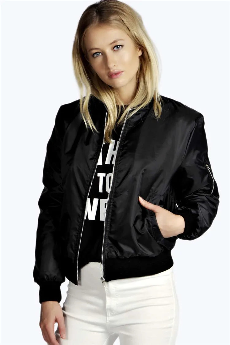 Palova Collarless Bomber Jacket