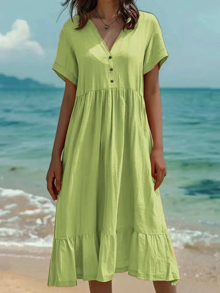Fiora Button Front Maxi Dress