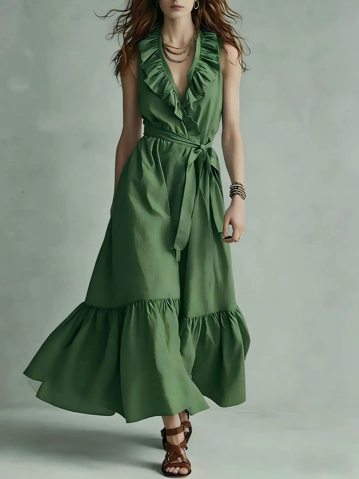 Tina Flowy Ruffle Hem Maxi Dress