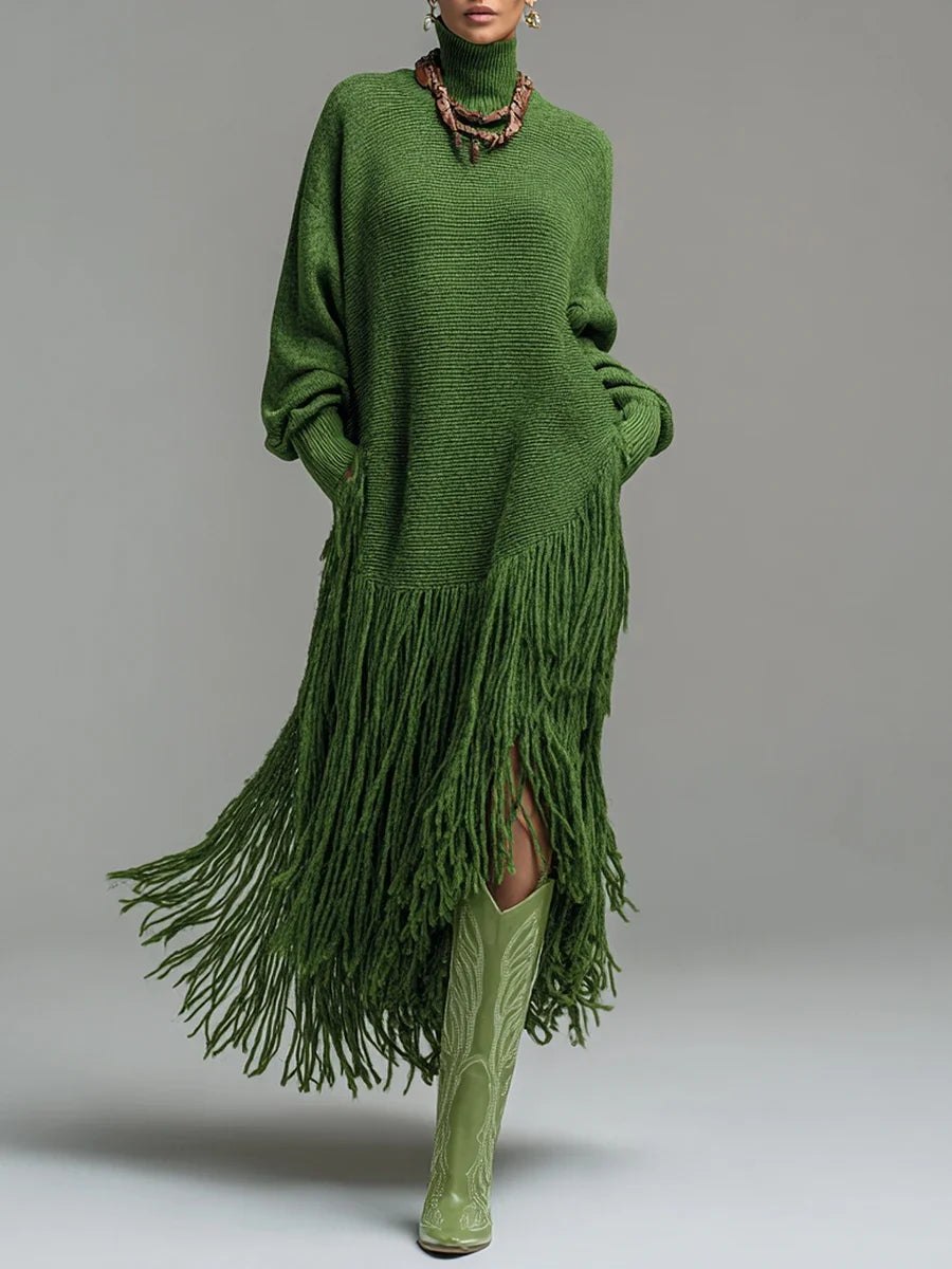 Tressa Fringe Knit Midi Dress