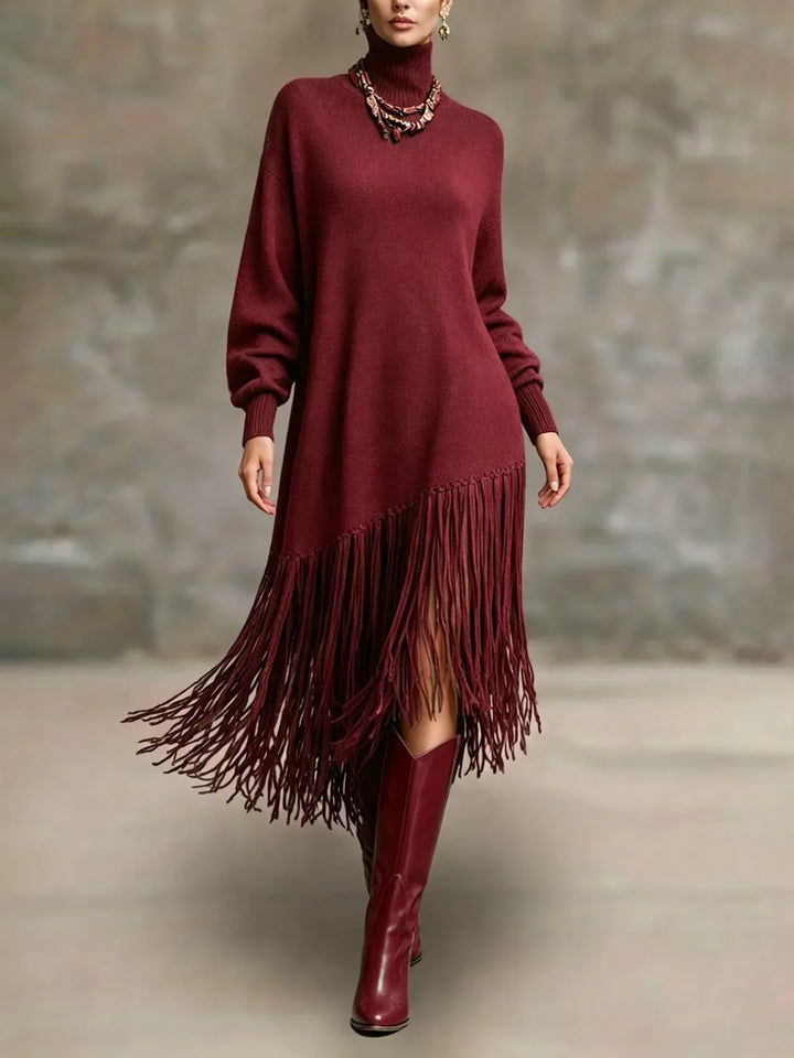 Tressa Fringe Knit Midi Dress