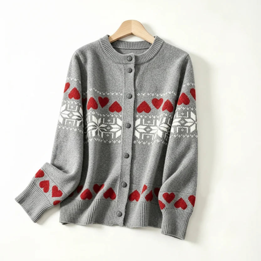 Leslie Jacquard Knit Cardigan