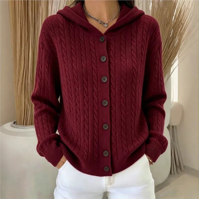 Marguerite Cable Knit Button Cardigan