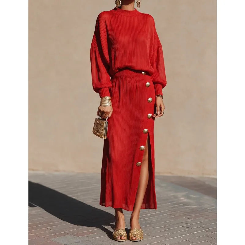 Genevra Balloon Sleeve Sweater Dress