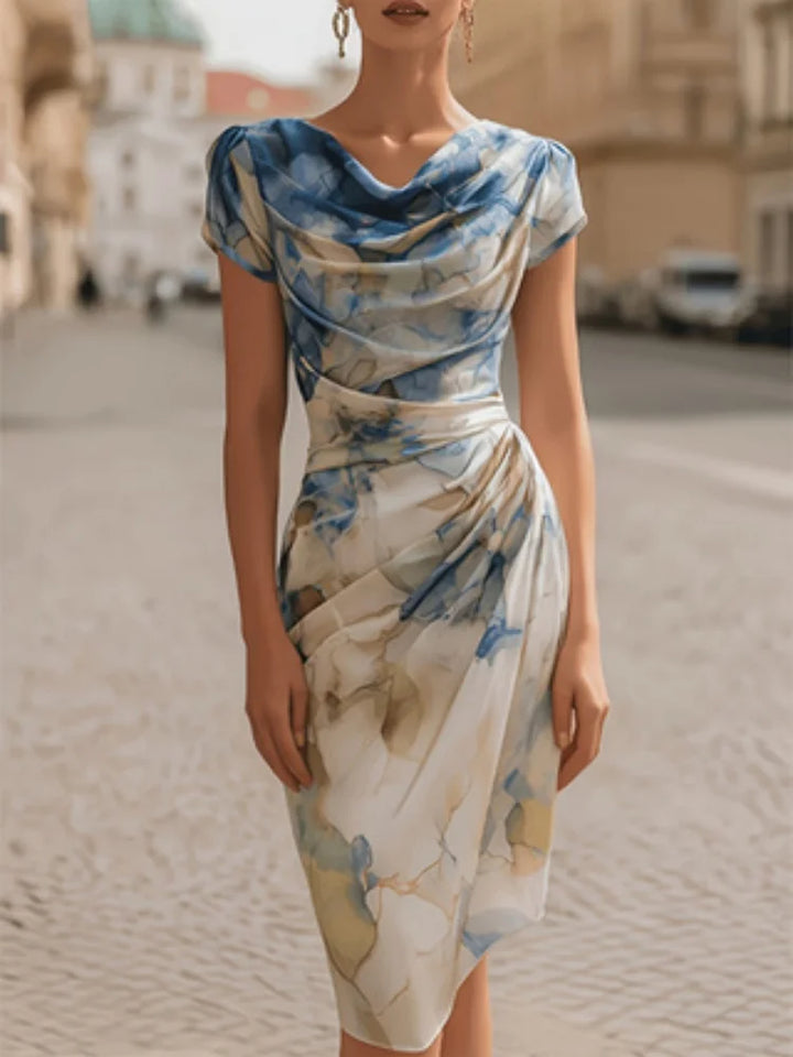 Veronica Cowl Neck Midi Dress