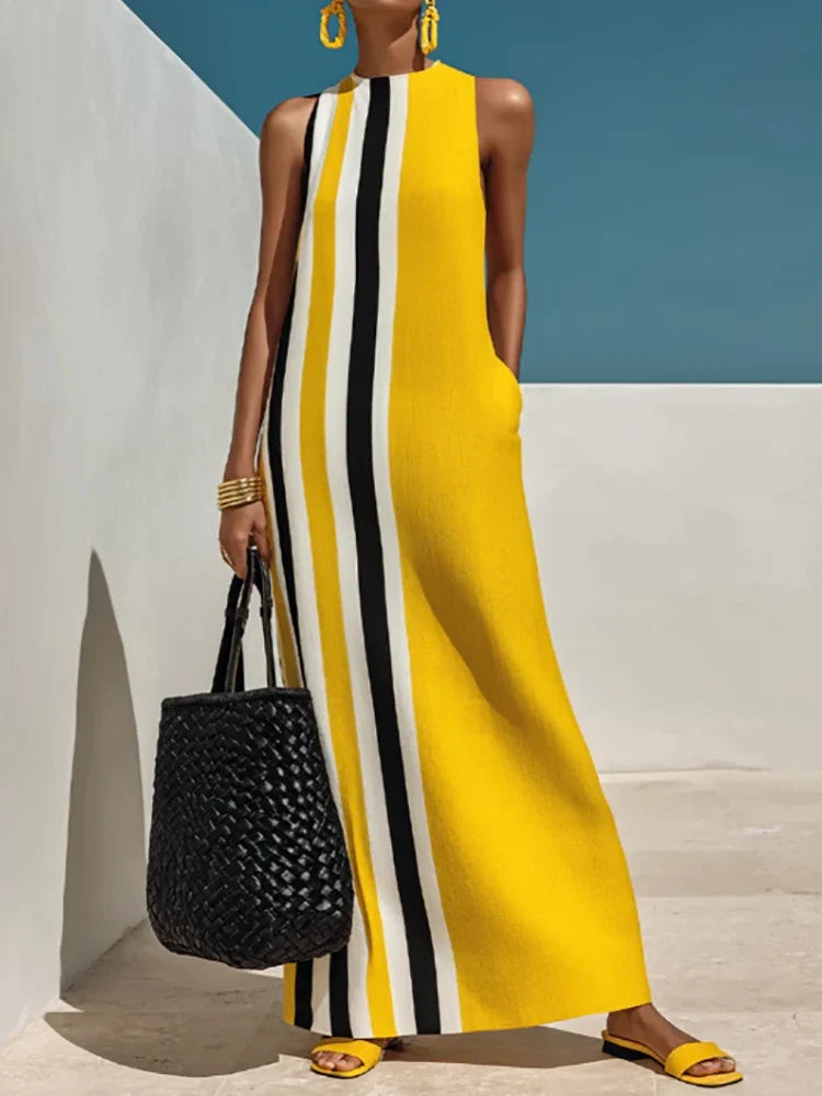 Camille Striped Pocket Maxi Dress