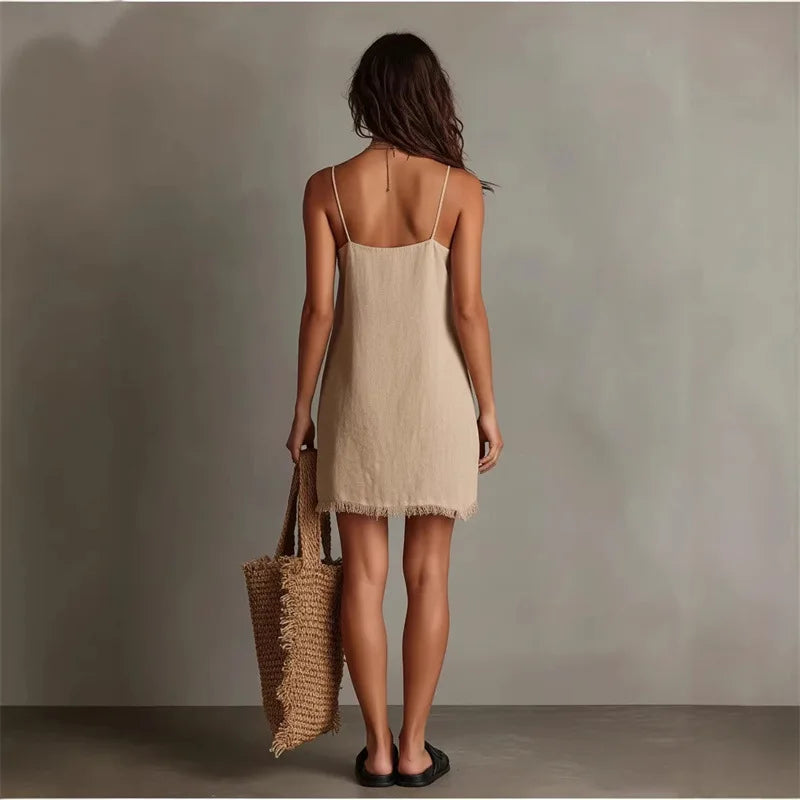 Randel Ruffle Hem Mini Dress
