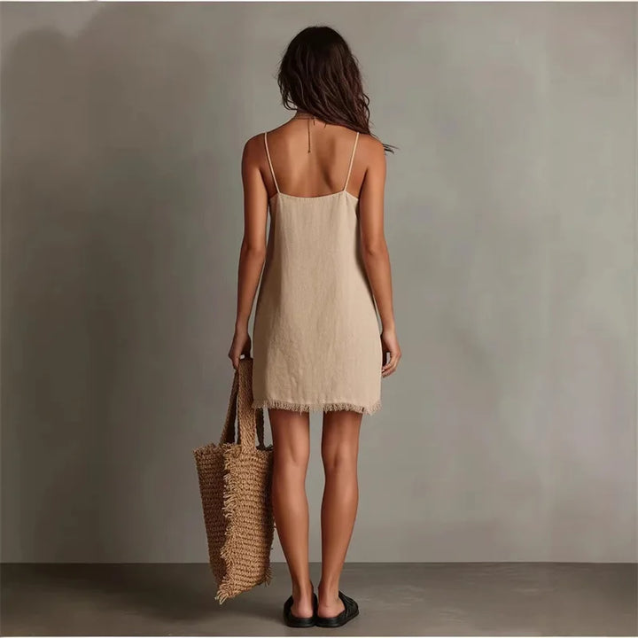 Randel Ruffle Hem Mini Dress
