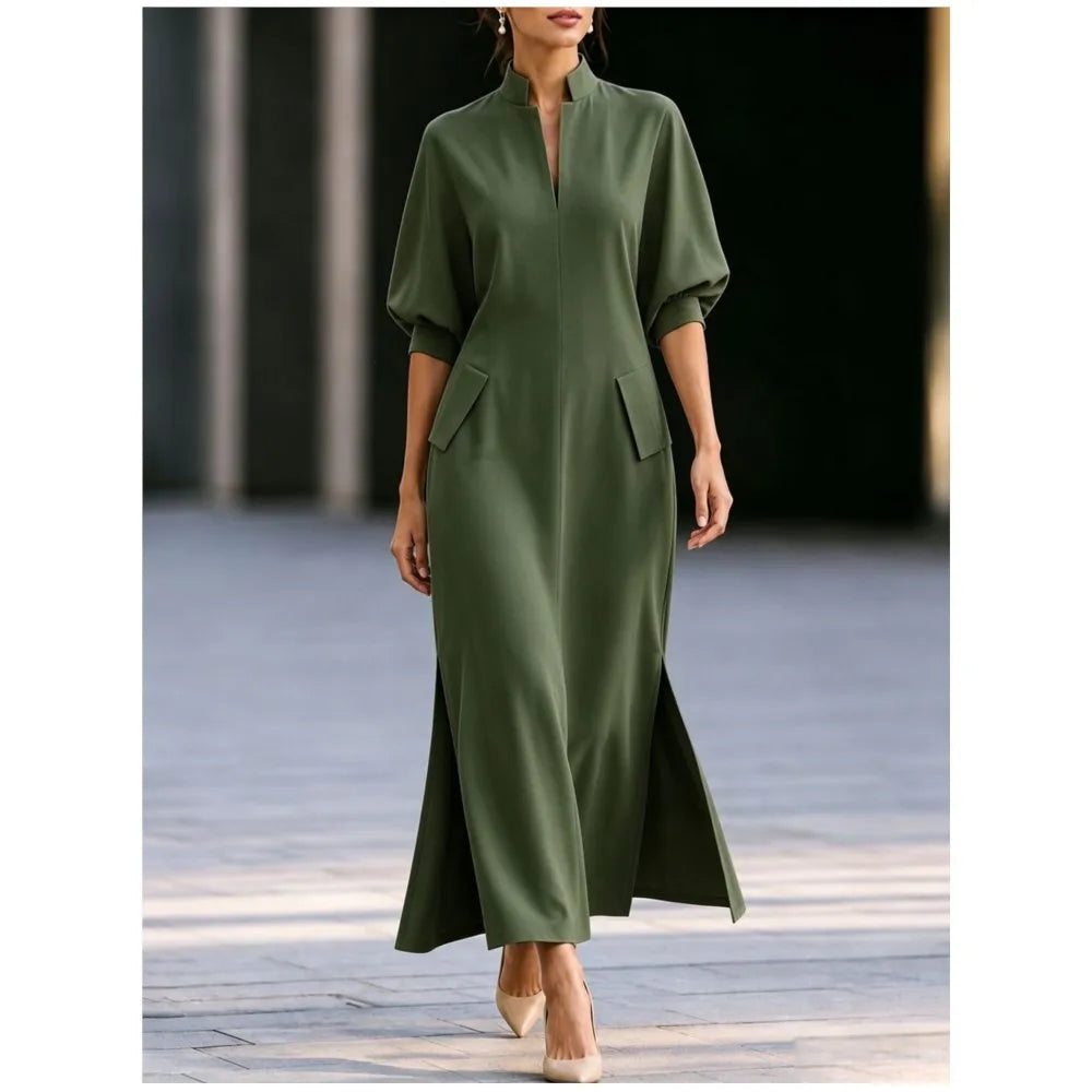 Kinsley Stand Collar Maxi Dress