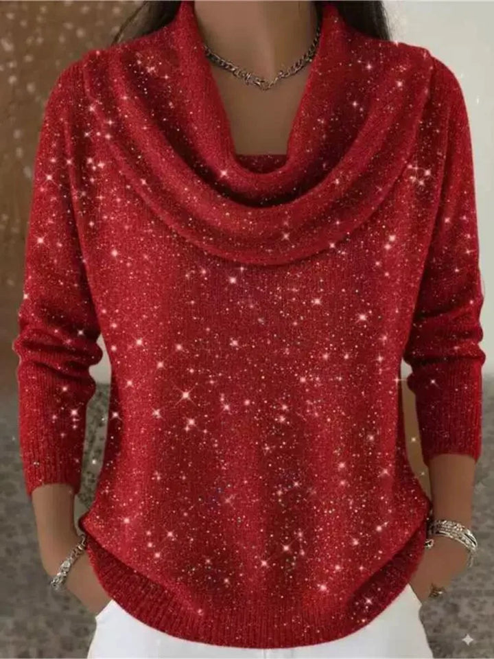Noami Cowl Neck Shimmer Sweater