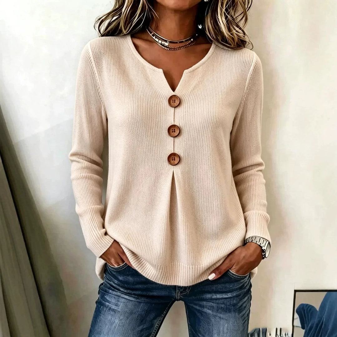 Perrin V Neck Ribbed Henley