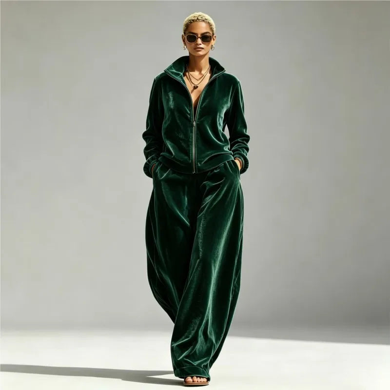 Marlene Zip Front Two-Piece Set