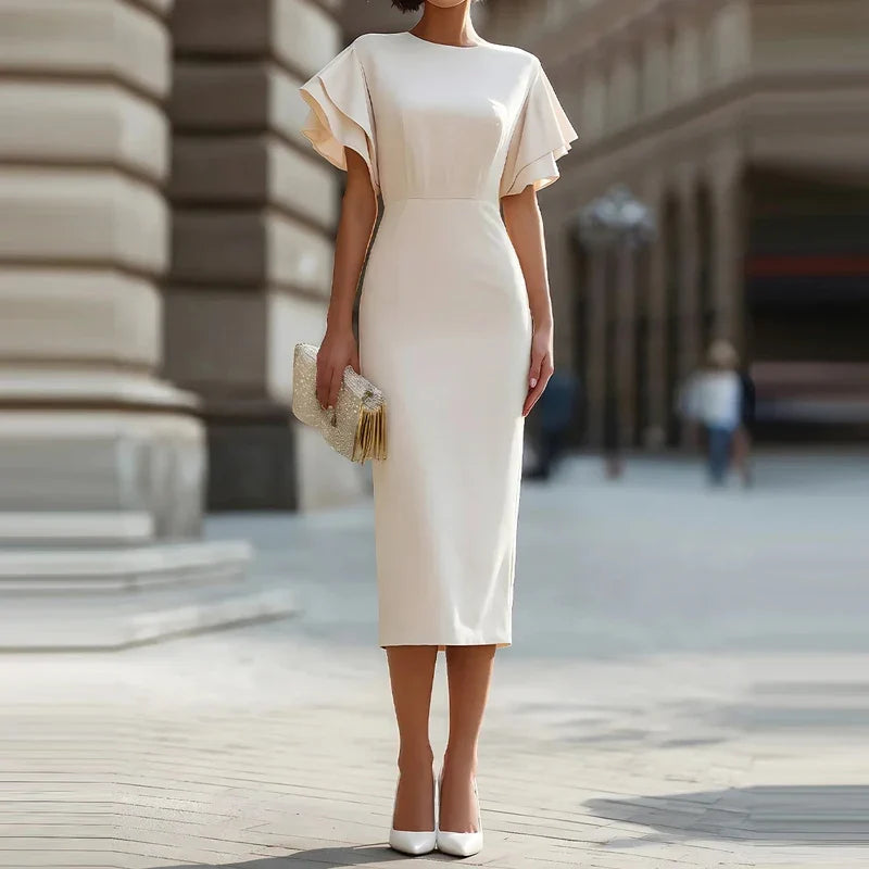 Dania Ruffle Sleeve Midi Dress