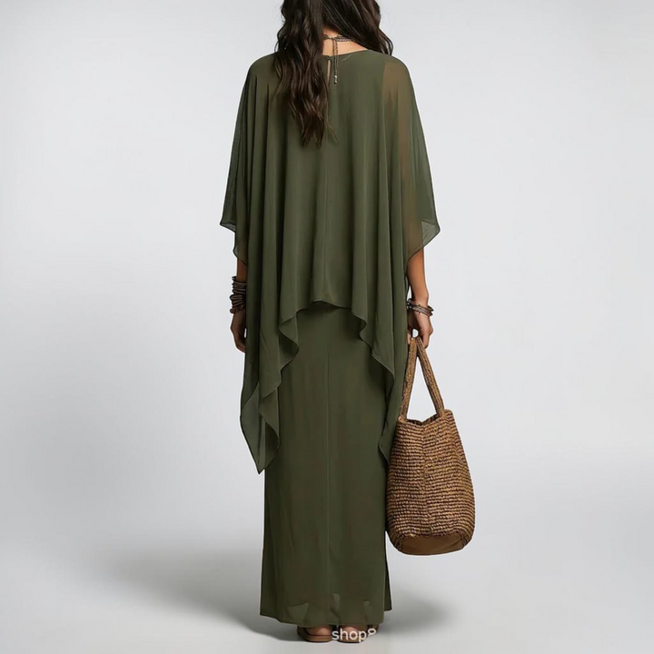 Odelia Chiffon Overlay Two-Piece Set