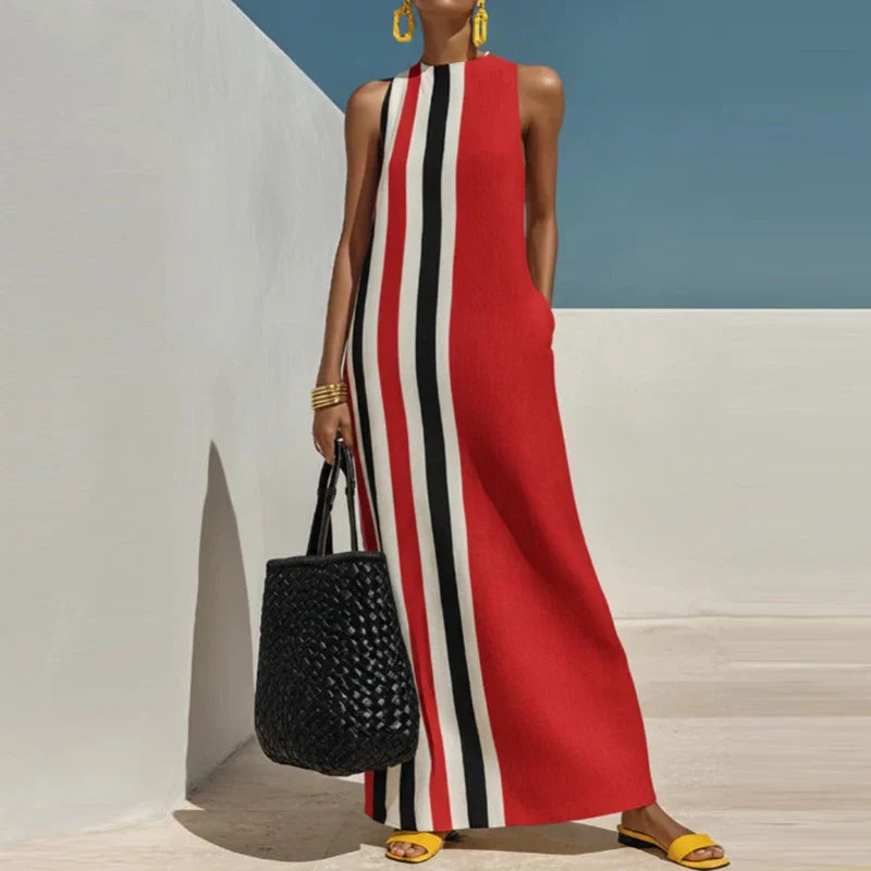 Camille Striped Pocket Maxi Dress