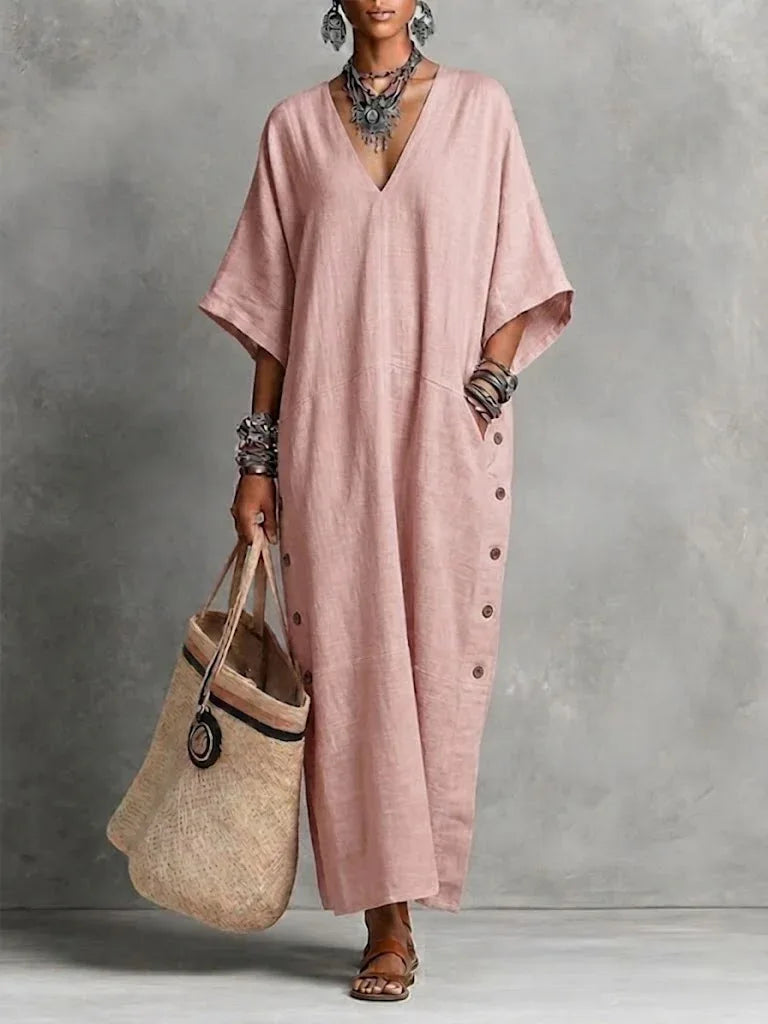 Ivania Relaxed V Neck Maxi Dress