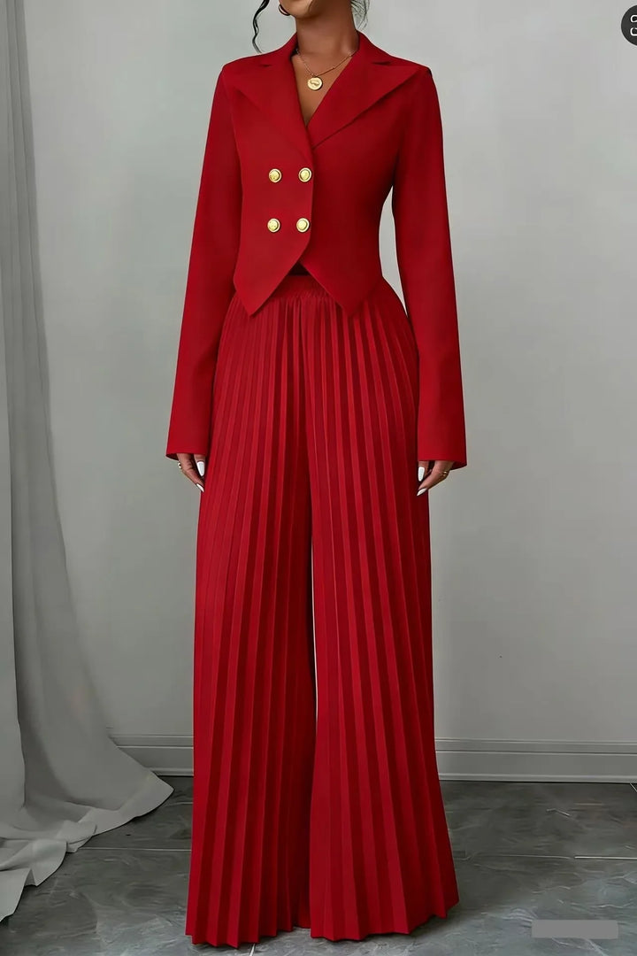 Kinsley Pleated Wide Leg Set