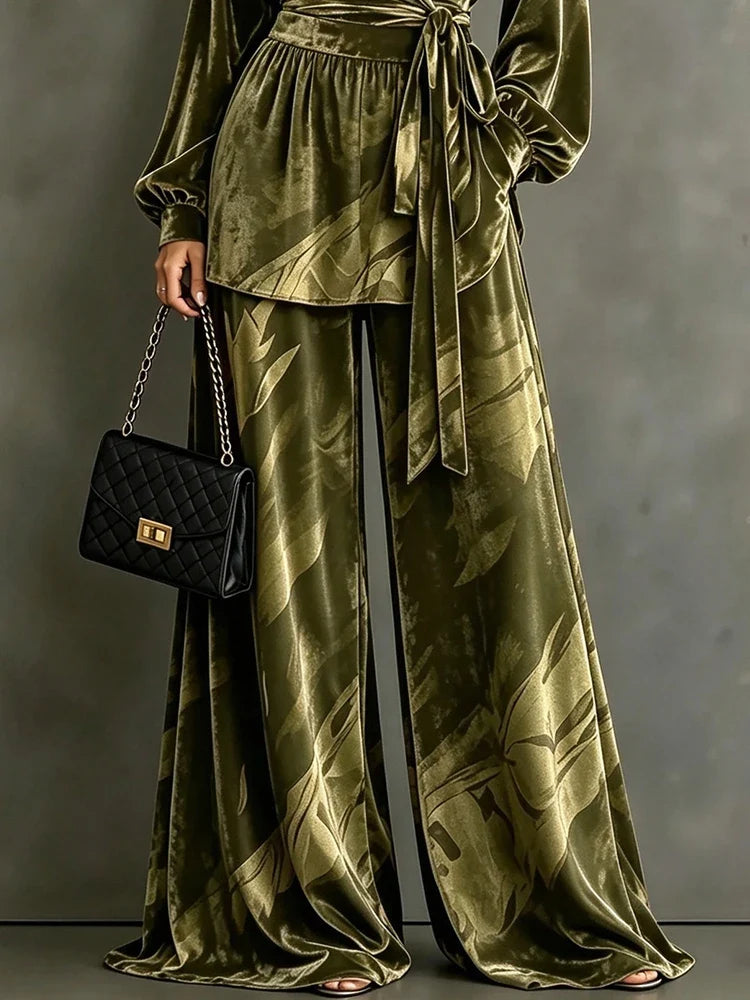 Yvonne Velvet Wrap Front Set