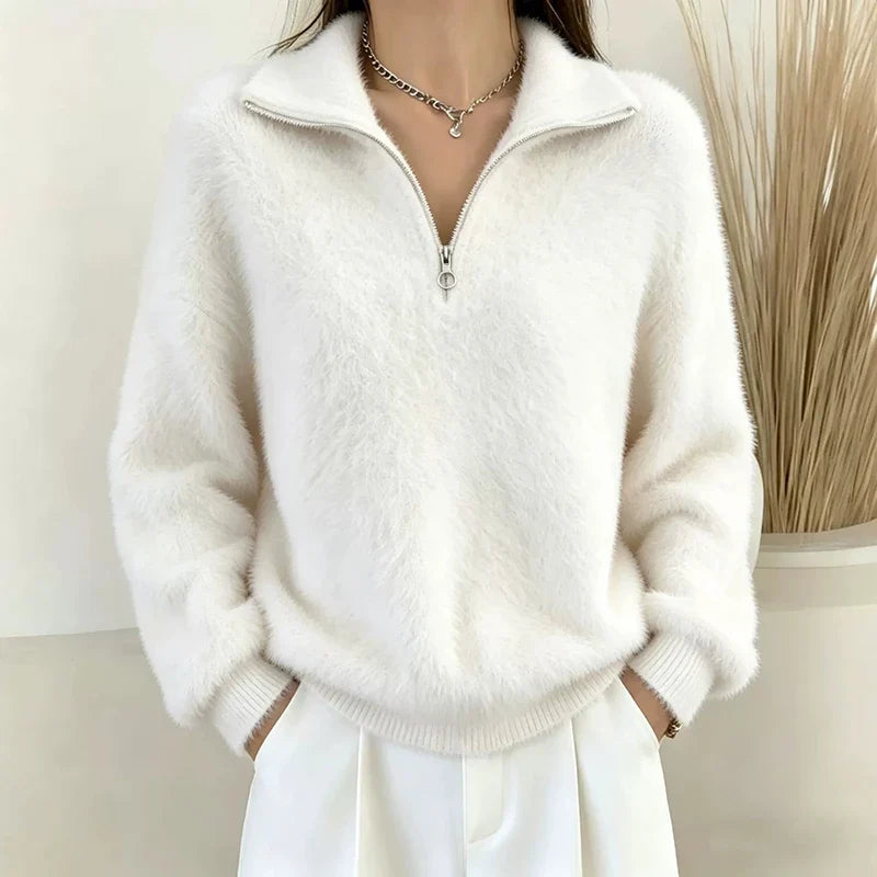 Wynne Half Zip Fuzzy Pullover