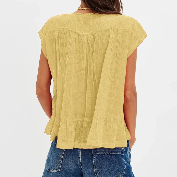 Sylvie Ruffle Hem Sleeveless Blouse