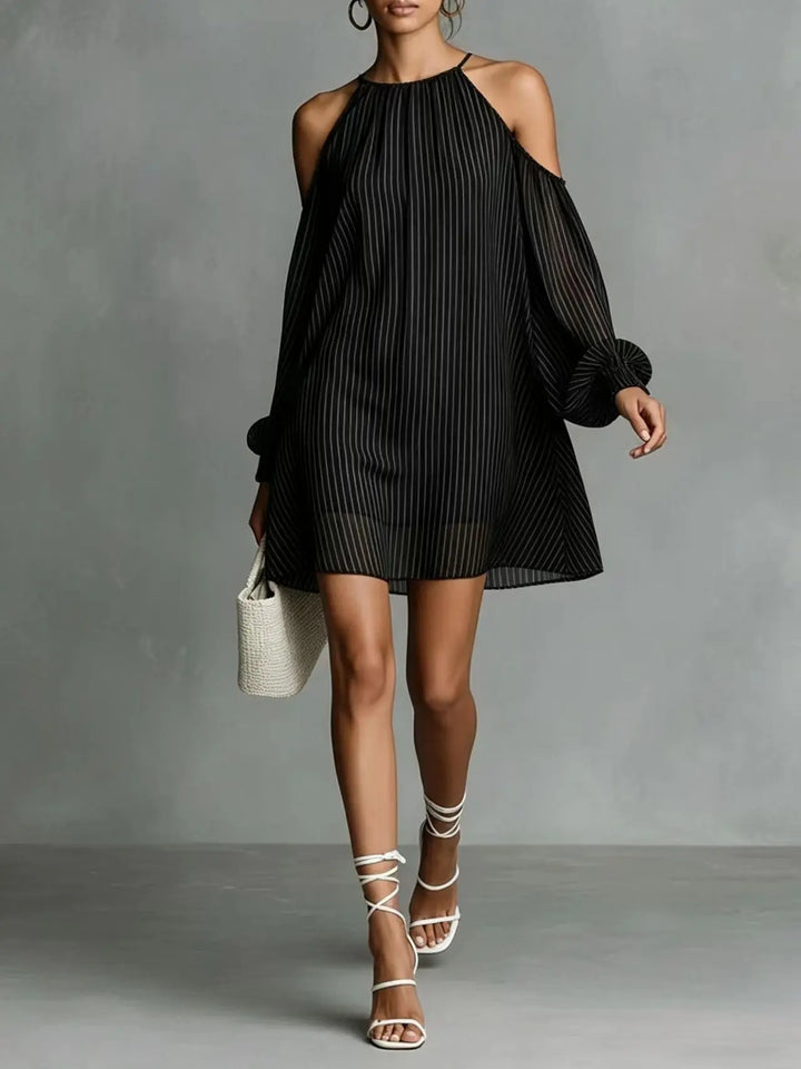 Maristela Off Shoulder Chiffon Mini Dress