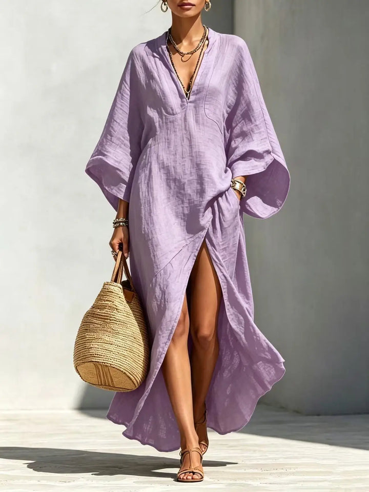Olive High Slit Boho Maxi Dress