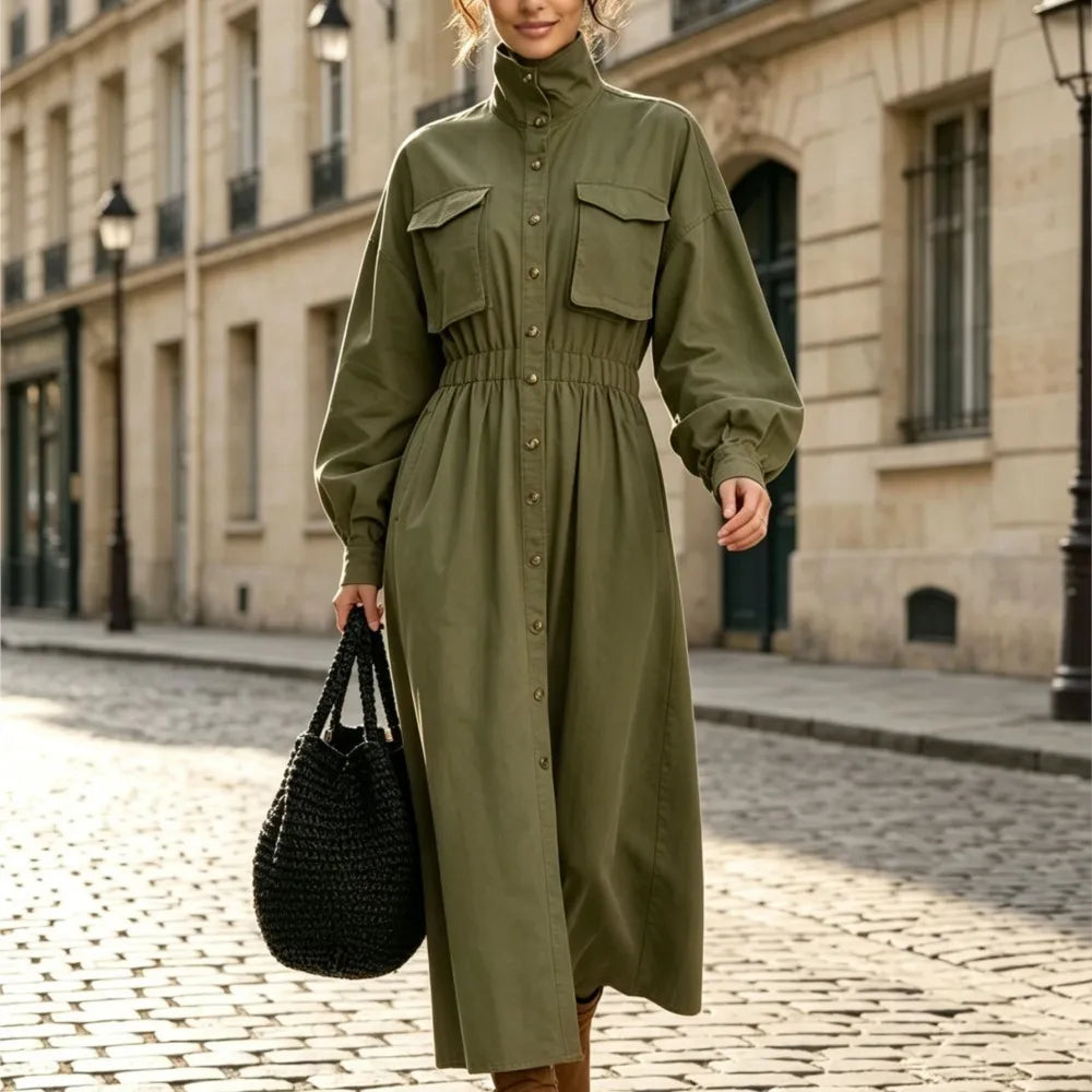 Aurelia Flap Pocket Shirt Dress
