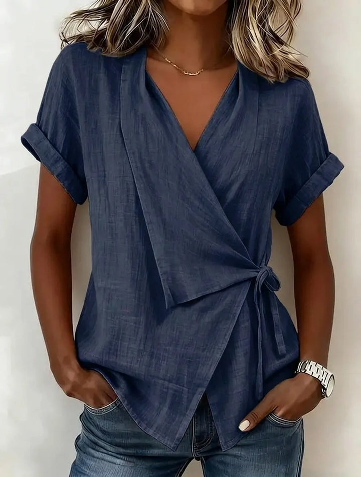 Estelle Asymmetrical Wrap Blouse