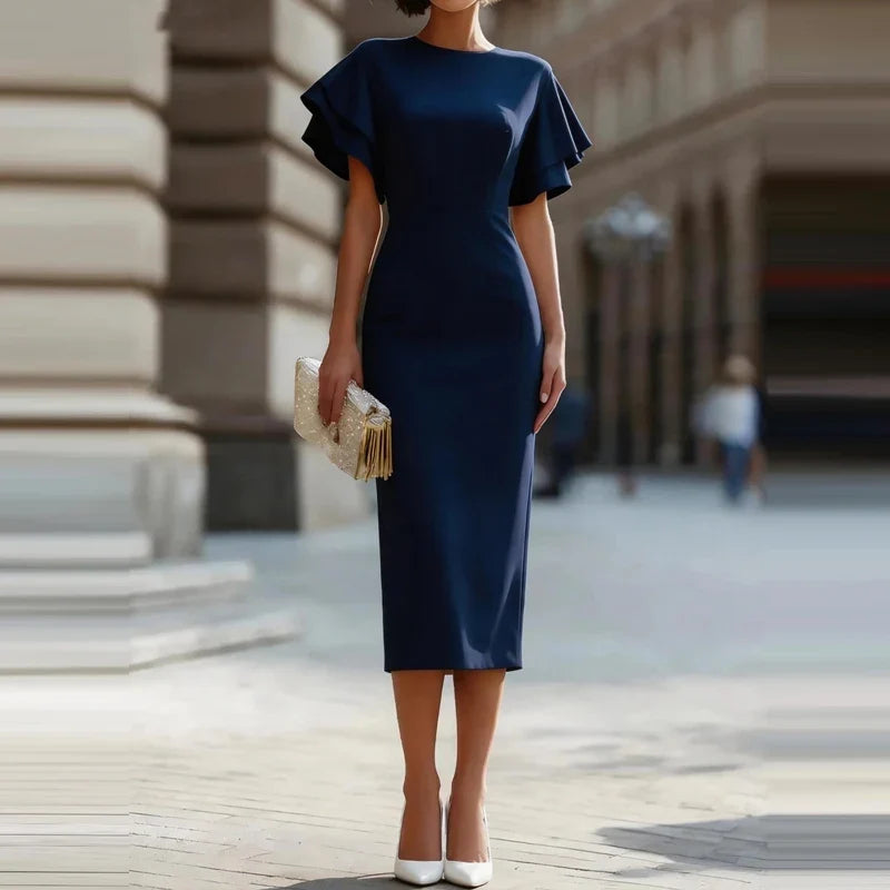 Dania Ruffle Sleeve Midi Dress