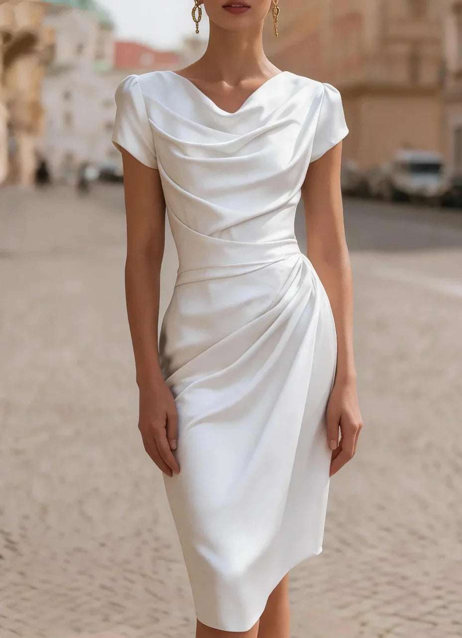 Keona Draped Sheath Midi Dress