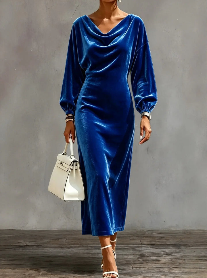Estelle Cowl Neck Velvet Dress