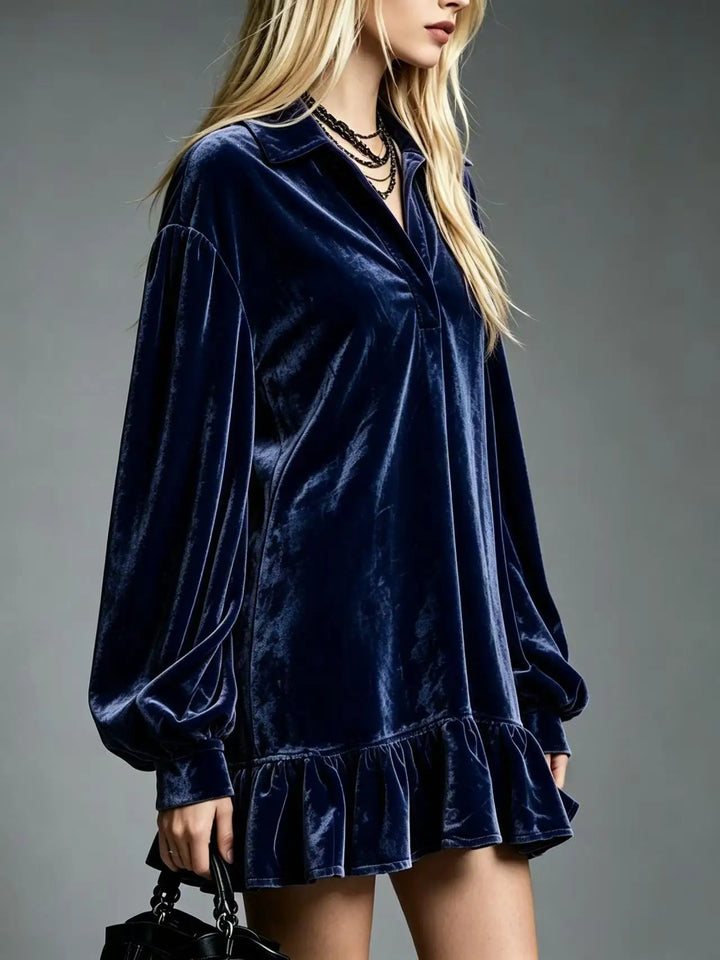 Sofia Velvet Ruffle Mini Dress