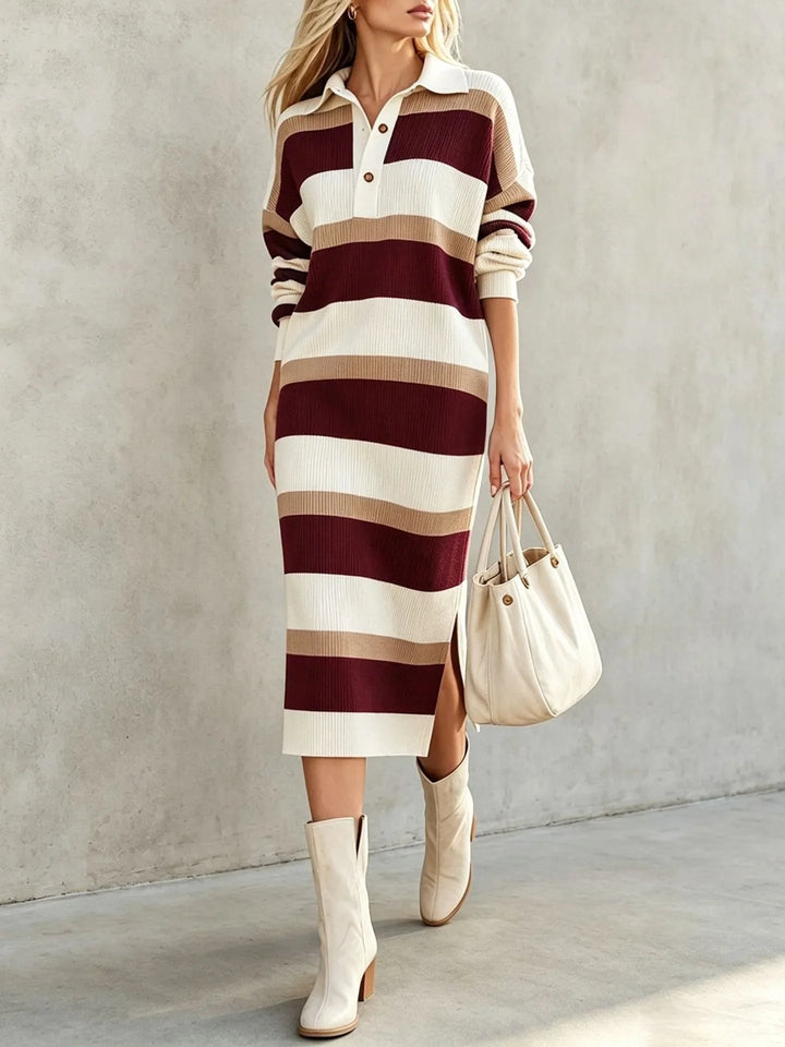 Kinsley Striped Polo Midi Dress