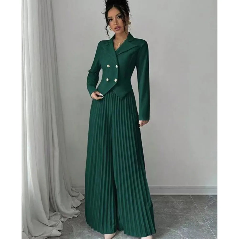Kinsley Pleated Wide Leg Set