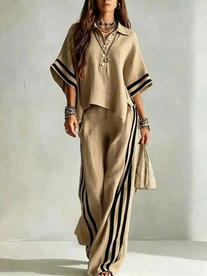 Winslet Striped Wide Leg Pant Set