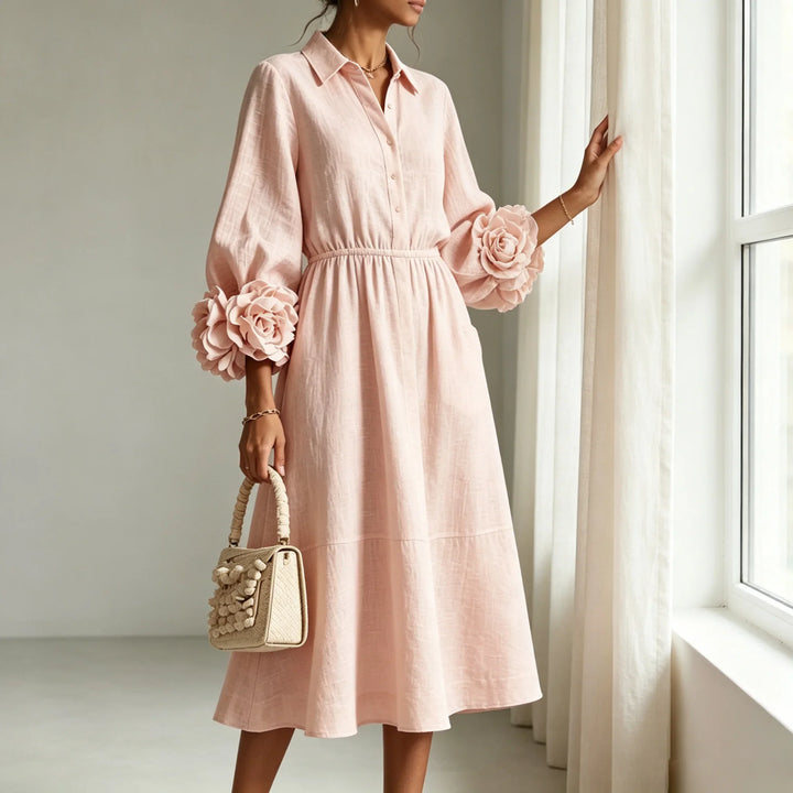 Colette Floral Cuff Midi Dress