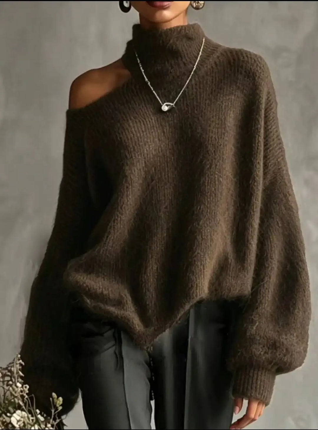Emberly Cutout Shoulder Sweater