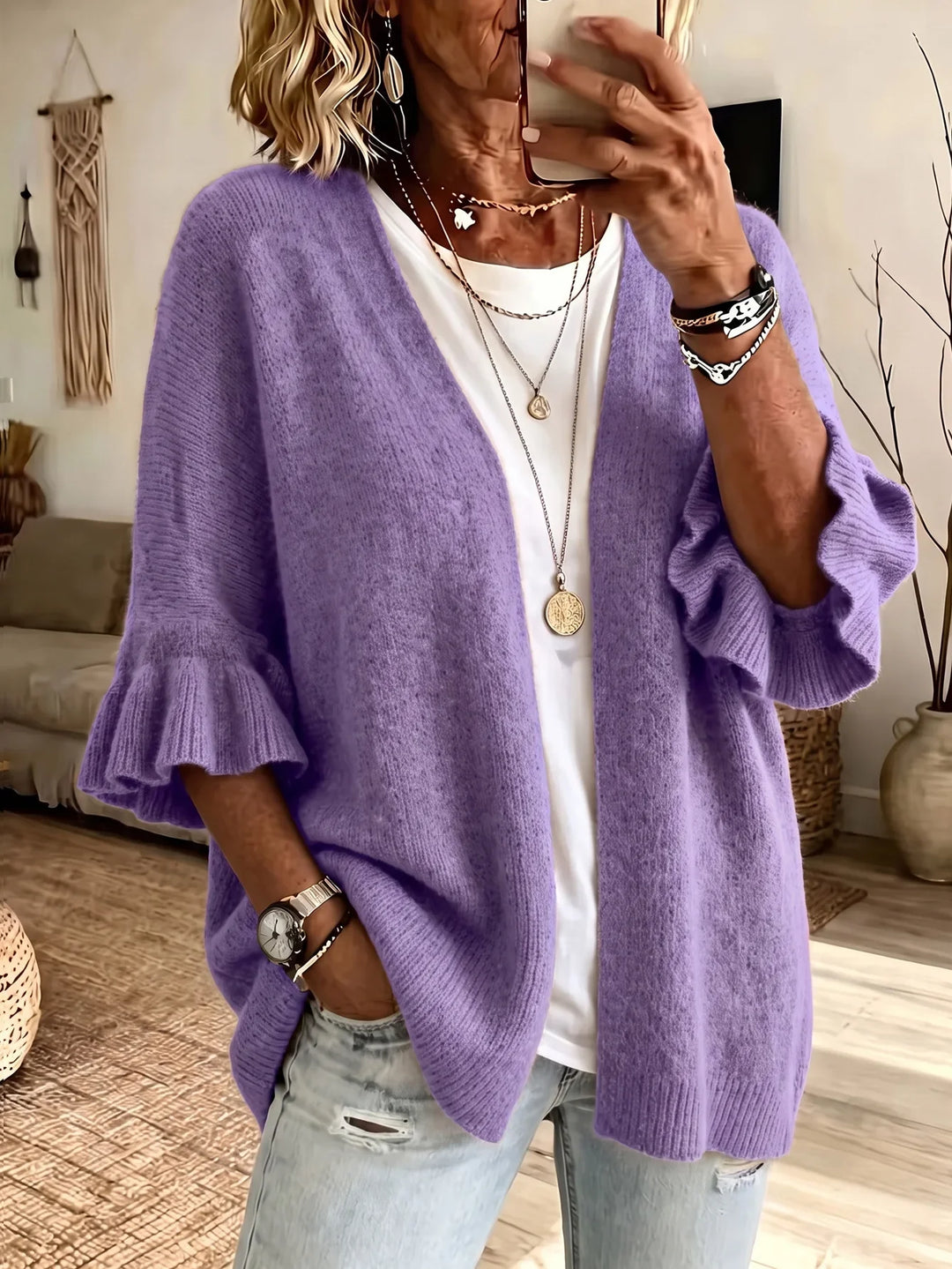 Josselyn Ruffle Sleeve Cardigan