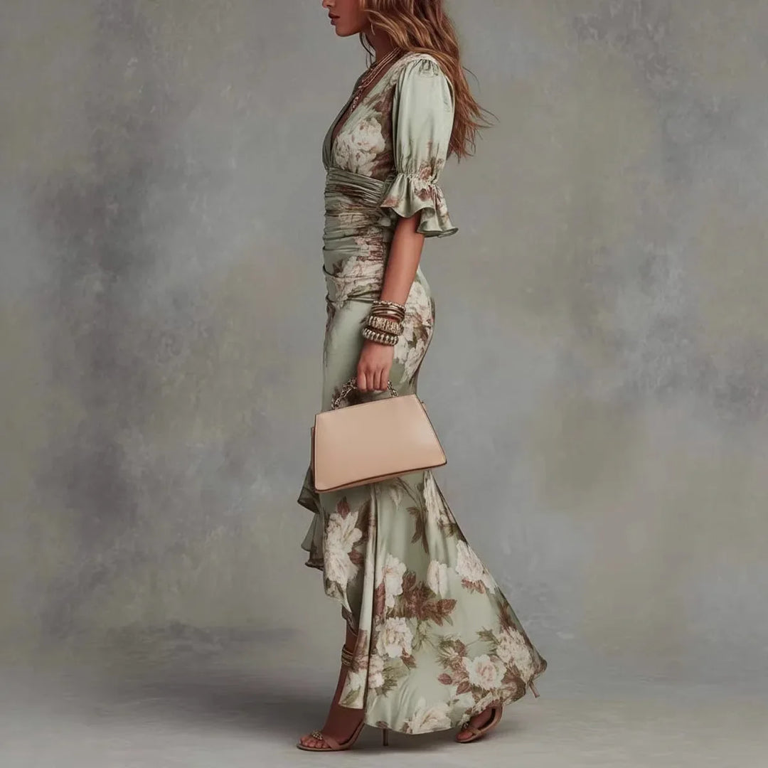 Clara V-Neck Maxi Wedding Guest Dress