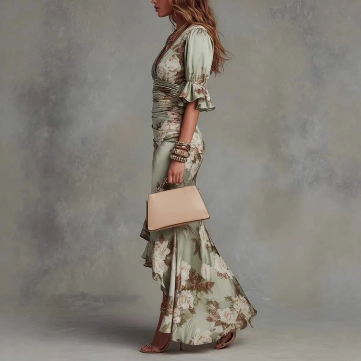 Clara V-Neck Maxi Wedding Guest Dress