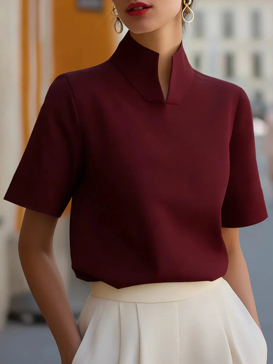 Eden Structured Stand Collar Blouse