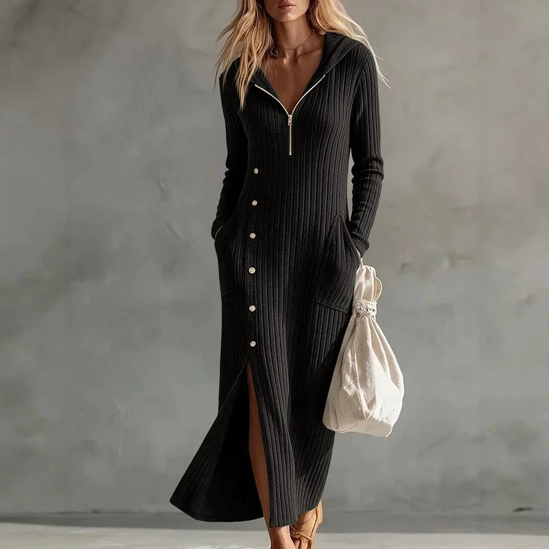 Eugenie Half Zip Hoodie Dress
