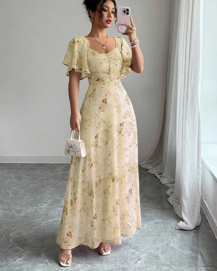 Isolina Puff Sleeve Midi Dress