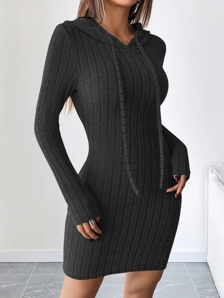 Ysolde Ribbed Hood Sweater Dress